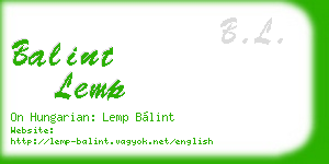 balint lemp business card